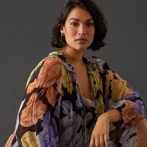 Anthropologie Printed Chiffon Maxi Dress | The Marais